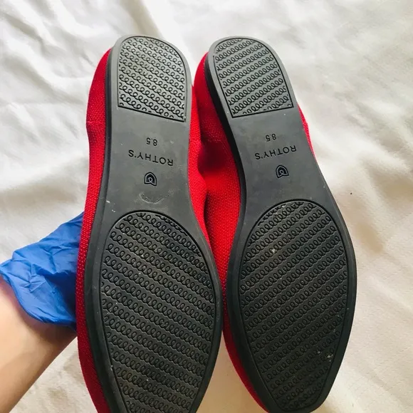 Rothy's Red Flats Sleek Minimalist Design