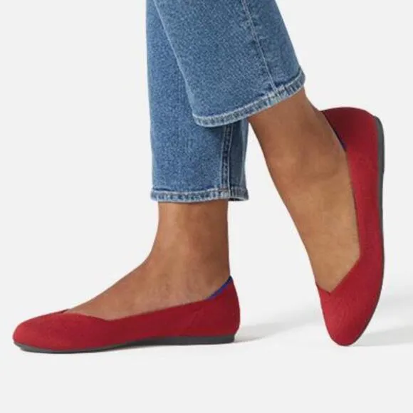 Rothys red  round toe size 7 flat woman’s flat
