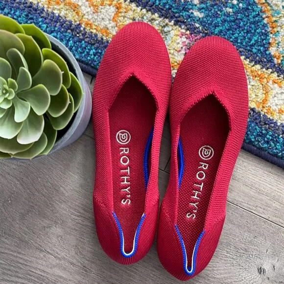 Rothys red  round toe size 7 flat woman’s flat