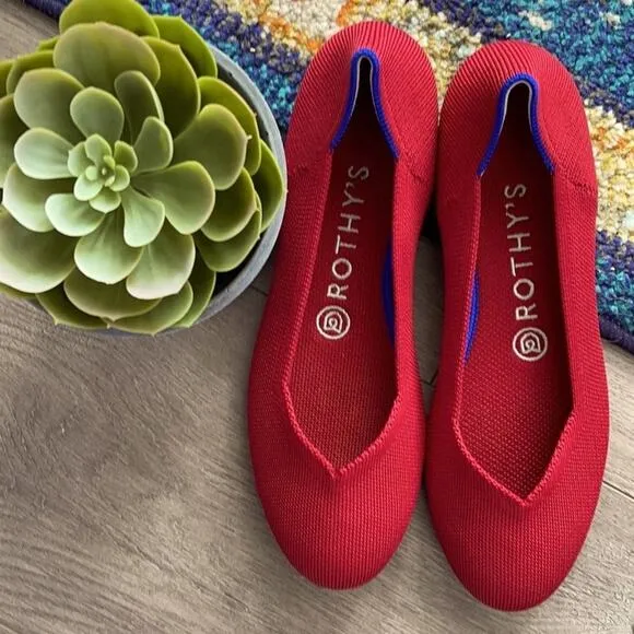 Rothys red  round toe size 7 flat woman’s flat