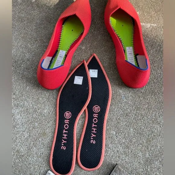 Rothy’s Red/Flame? Pointed Toe Ballet Flats Shoes Women’s 8.5