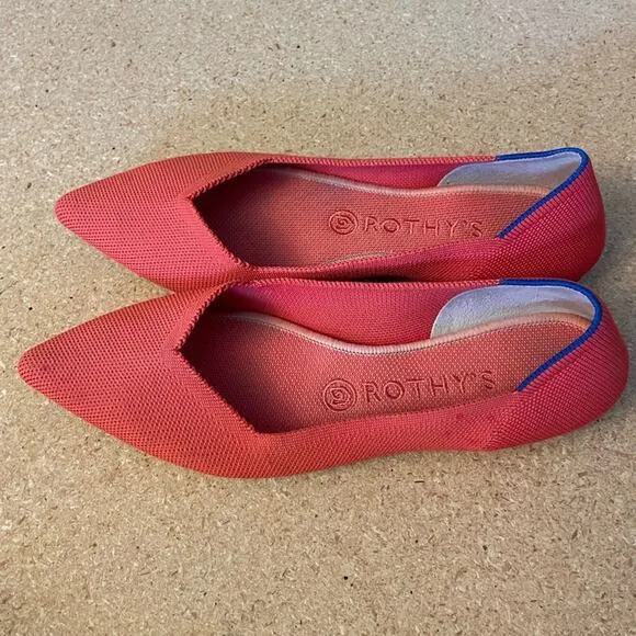 Rothy’s Red/Flame? Pointed Toe Ballet Flats Shoes Women’s 8.5