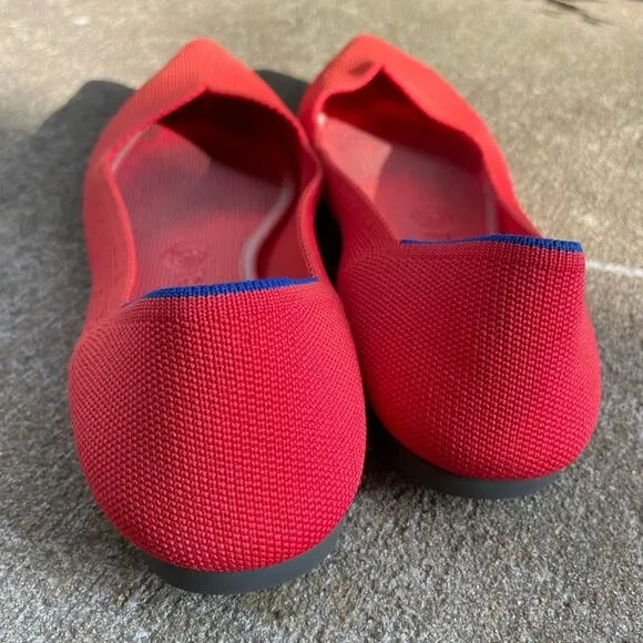 Rothy’s Red/Flame? Pointed Toe Ballet Flats Shoes Women’s 8.5