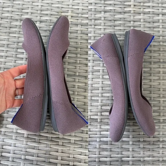 Rothy's RETIRED The Flat Round Toe Shoes in Mink Purple Color Size 8