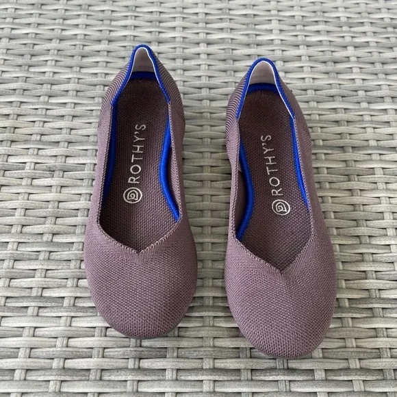 Rothy's RETIRED The Flat Round Toe Shoes in Mink Purple Color Size 8