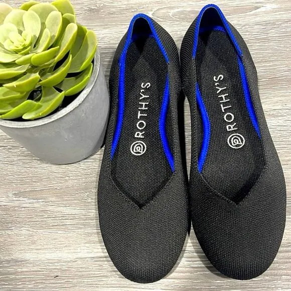 Rothy’s round toe size 8.5 black womans flat shoes