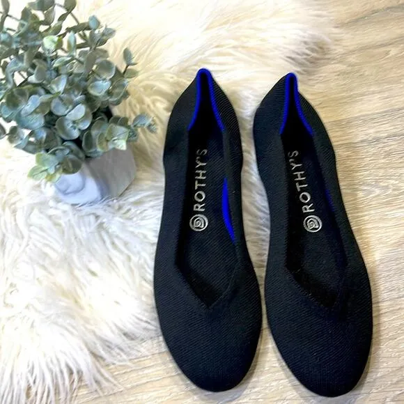 Rothy’s round toe size 8.5 black womans flat shoes