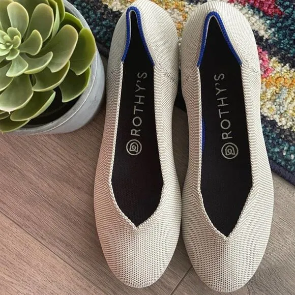 Rothys round toe size 8.5 light gray woman’s flat shoes