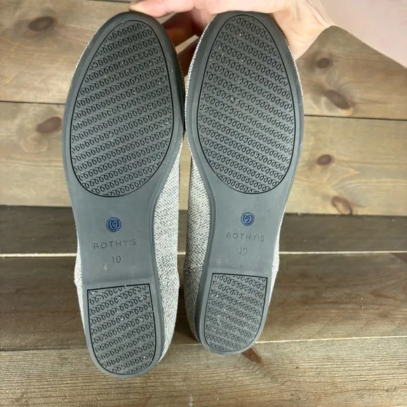 rothys round toe womens size 10 shoes gray slip on comfort ballet flats