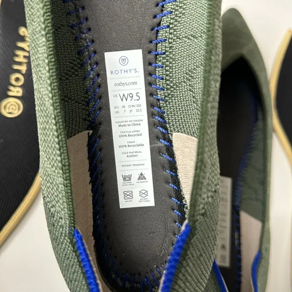 Rothy’s Safari Green Pointed Flats