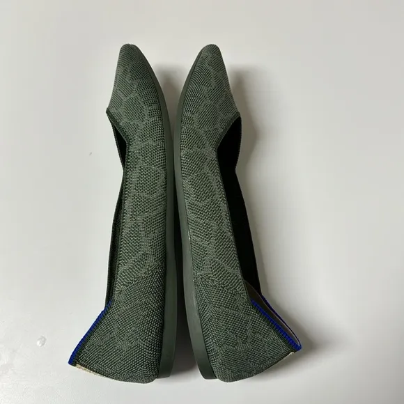 Rothy’s Safari Green Pointed Flats