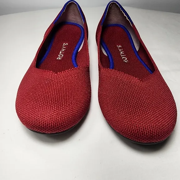 Rothy's Scooter Red The Flats Comfort Ballet Shoes Round Toe Women's Size‎ W 6.5