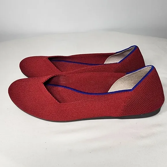 Rothy's Scooter Red The Flats Comfort Ballet Shoes Round Toe Women's Size‎ W 6.5