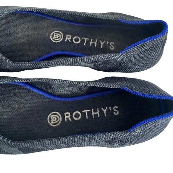 Rothy's Shoes Pointed Toe Flats Washable Eco Friendly Gray Charcoal Camo US W8.5