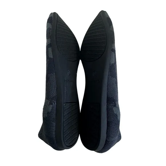 Rothy's Shoes Pointed Toe Flats Washable Eco Friendly Gray Charcoal Camo US W8.5