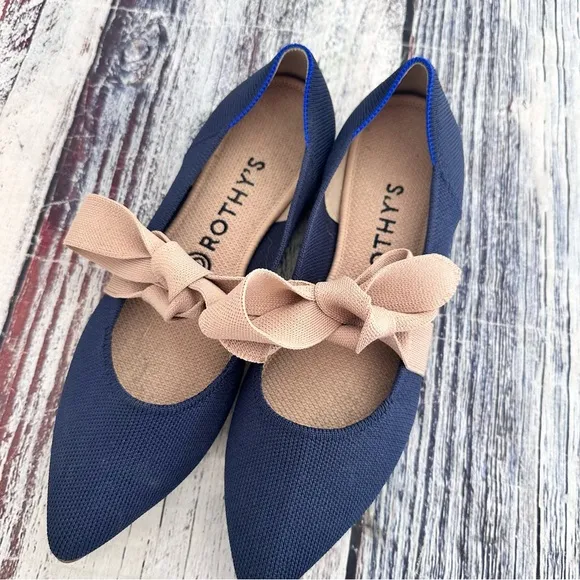 Rothy's Shoes Sapphire Mary Jane Bow Shoes