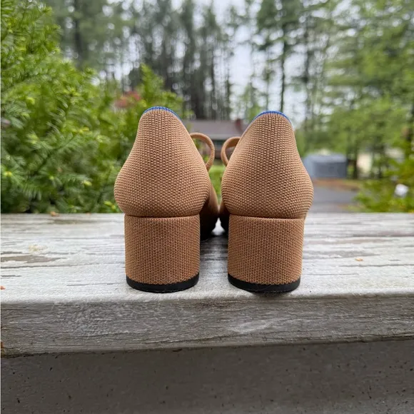 Rothy's Tan and Black Mary Jane Heels, size 6.5