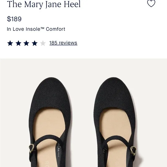Rothy's Tan and Black Mary Jane Heels, size 6.5