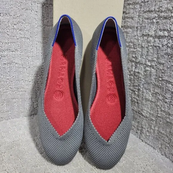 Rothy's The Flat Charcoal Gray Round Toe Slip On Shoes Women's Multiple Sizes