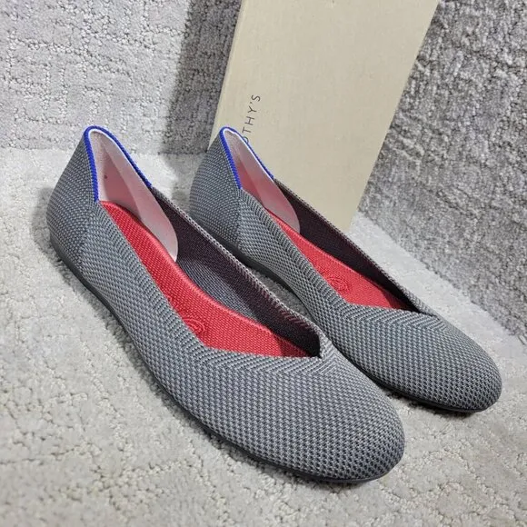 Rothy's The Flat Charcoal Gray Round Toe Slip On Shoes Women's Multiple Sizes