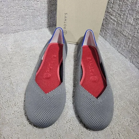 Rothy's The Flat Charcoal Gray Round Toe Slip On Shoes Women's Multiple Sizes