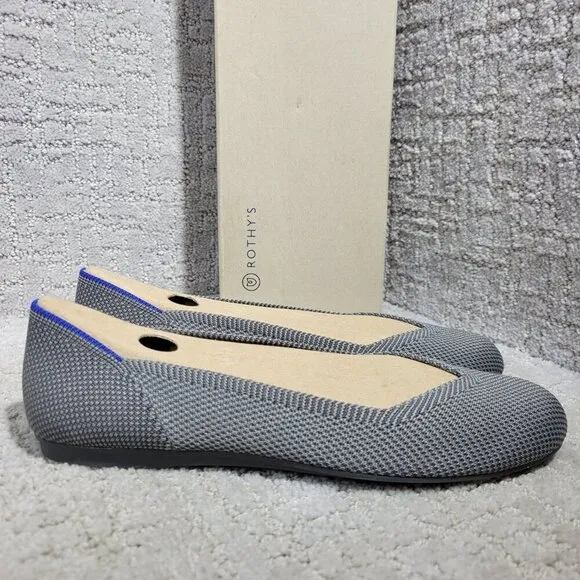 Rothy's The Flat Charcoal Gray Round Toe Slip On Shoes Women's Multiple Sizes