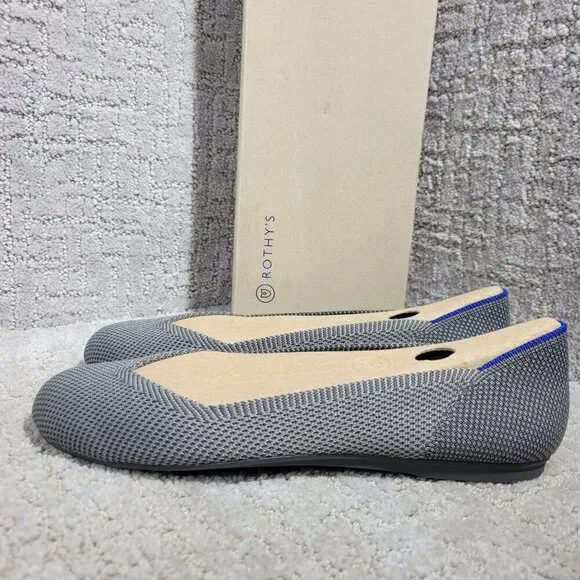 Rothy's The Flat Charcoal Gray Round Toe Slip On Shoes Women's Multiple Sizes
