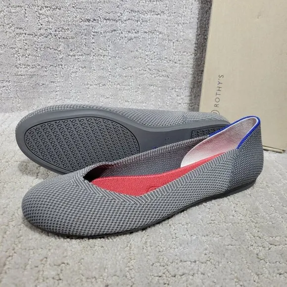 Rothy's The Flat Charcoal Gray Round Toe Slip On Shoes Women's Multiple Sizes