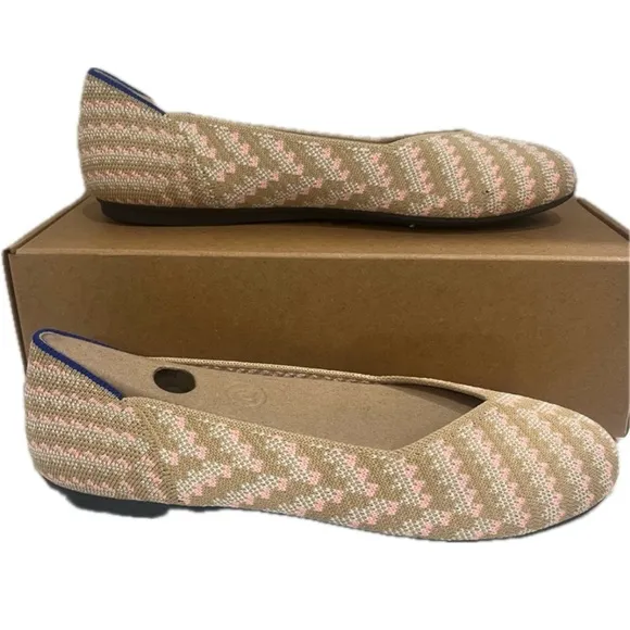 Rothy’s, the flat Golden hour, Stylish Women's Flats in Pink and Tan, Size 8.5