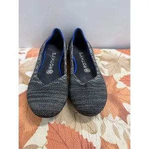Rothy’s The Flat Grey Stripe Round Toe Slip-on Ballet Flats  Women's Size 7.5