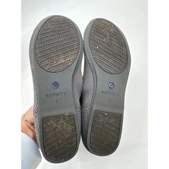 Rothy’s The Flat in Charcoal Knit Round Toe Slip On Size 7