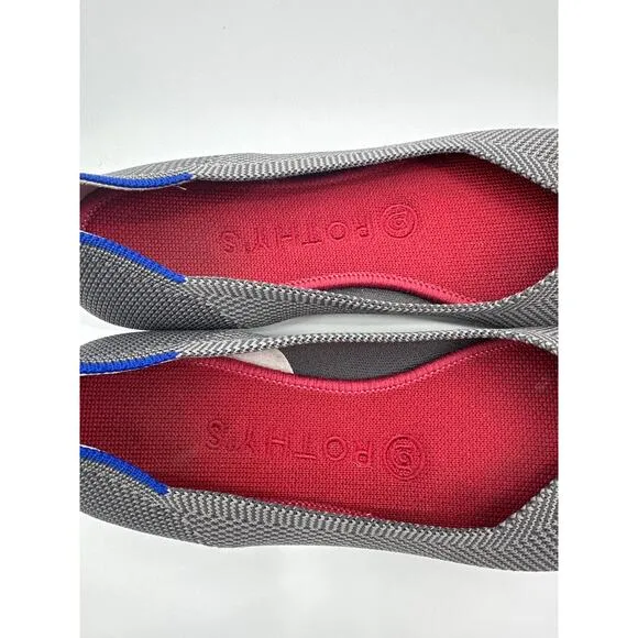 Rothy’s The Flat in Charcoal Knit Round Toe Slip On Size 7