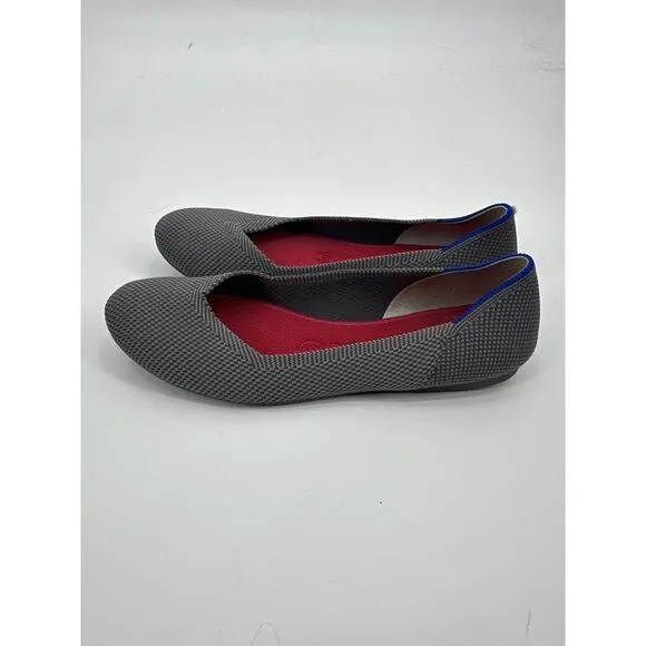 Rothy’s The Flat in Charcoal Knit Round Toe Slip On Size 7