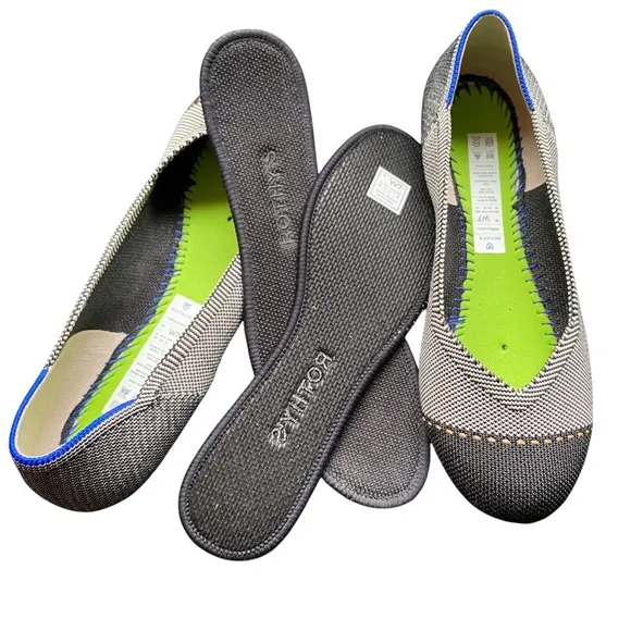 Rothy’s The Flat in Grey Mist Captoe Flat Slip On Comfort Women’s Size 7