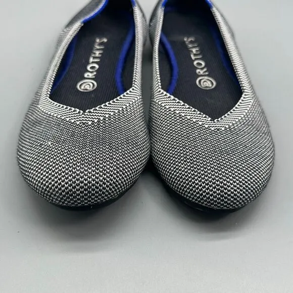 Rothy's The Flat Round Cap Toe Women's 8.5 Grey Mist Flats Slip-On Casual Shoes