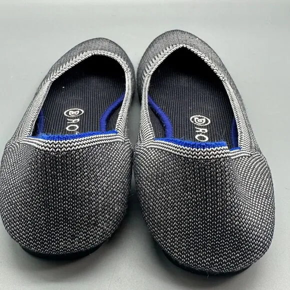 Rothy's The Flat Round Cap Toe Women's 8.5 Grey Mist Flats Slip-On Casual Shoes