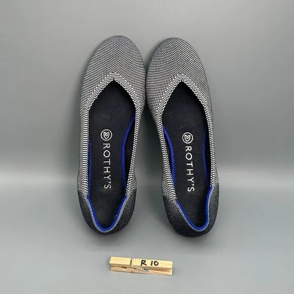 Rothy's The Flat Round Cap Toe Women's 8.5 Grey Mist Flats Slip-On Casual Shoes