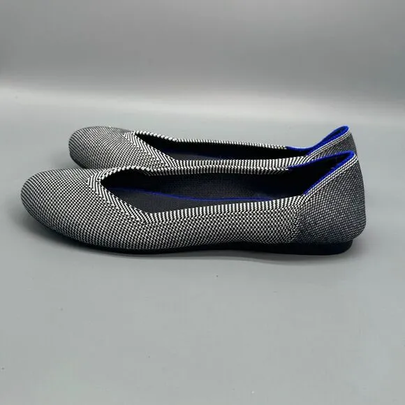 Rothy's The Flat Round Cap Toe Women's 8.5 Grey Mist Flats Slip-On Casual Shoes