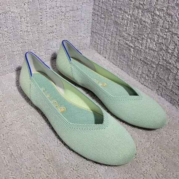Rothys The Flat Women's Size 10.5 US Mint Green Round Toe Slip on Flat Shoes