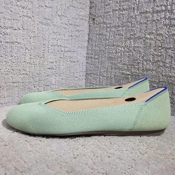 Rothys The Flat Women's Size 10.5 US Mint Green Round Toe Slip on Flat Shoes
