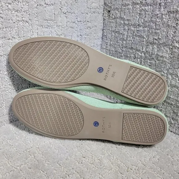 Rothys The Flat Women's Size 10.5 US Mint Green Round Toe Slip on Flat Shoes