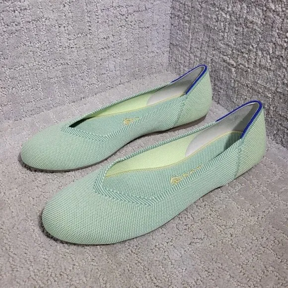 Rothys The Flat Women's Size 10.5 US Mint Green Round Toe Slip on Flat Shoes