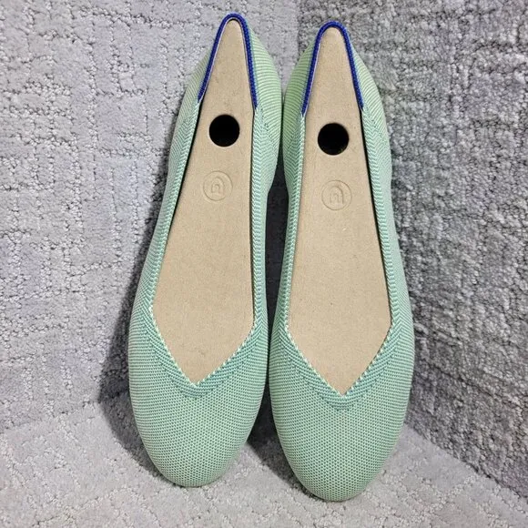 Rothys The Flat Women's Size 10.5 US Mint Green Round Toe Slip on Flat Shoes