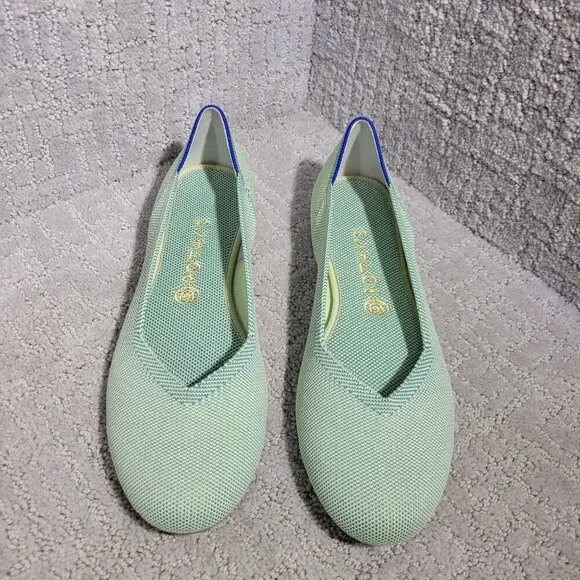 Rothys The Flat Women's Size 10.5 US Mint Green Round Toe Slip on Flat Shoes