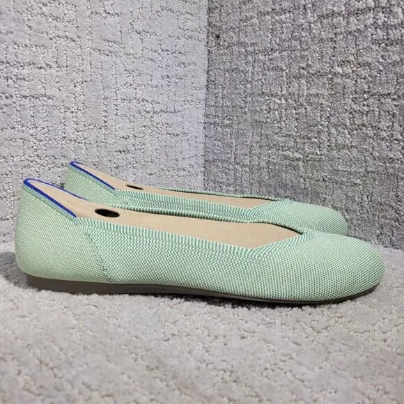 Rothys The Flat Women's Size 10.5 US Mint Green Round Toe Slip on Flat Shoes