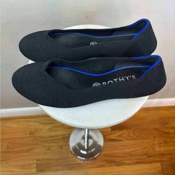 ROTHY'S The Flat Women's‎ Slip-On Shoes Classic Round Toe Black Ballet Core 10.5
