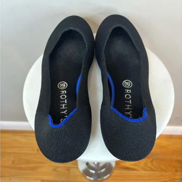 ROTHY'S The Flat Women's‎ Slip-On Shoes Classic Round Toe Black Ballet Core 10.5