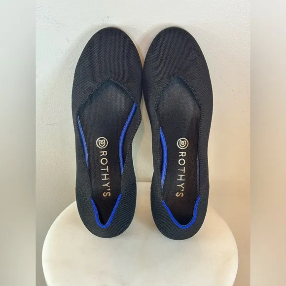ROTHY'S The Flat Women's‎ Slip-On Shoes Classic Round Toe Black Ballet Core 10.5