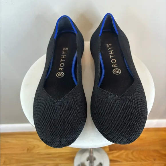 ROTHY'S The Flat Women's‎ Slip-On Shoes Classic Round Toe Black Ballet Core 10.5