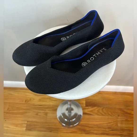 ROTHY'S The Flat Women's‎ Slip-On Shoes Classic Round Toe Black Ballet Core 10.5